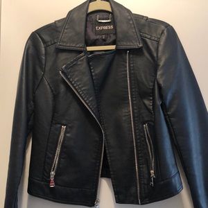 Faux Leather Navy Express Jacket